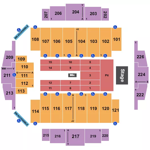 ENDSTAGE PIT Seating Map Seating Chart