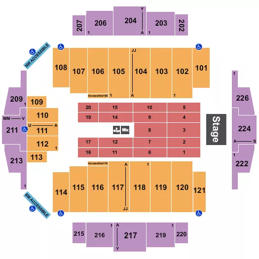 PENTATONIX Seating Map Seating Chart