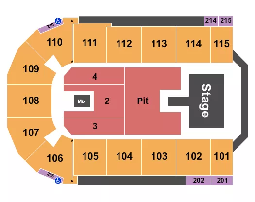 ENDSTAGE PIT CATWALK Seating Map Seating Chart