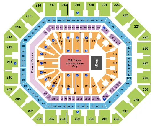 ENDSTAGE GA FLOOR Seating Map Seating Chart