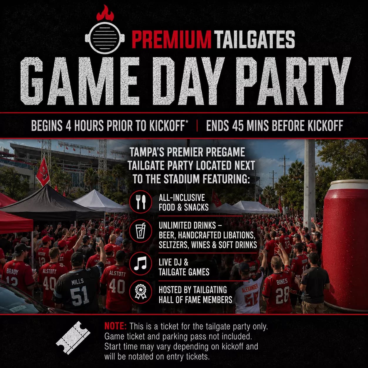 PREMIUM TAILGATE LOT TAMPA PREMIUM TAILGATE Seating Map Seating Chart