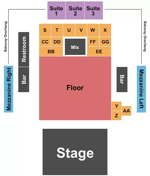 TANNAHILLS TAVERN AND MUSIC HALL ENDSTAGE 3 Seating Map Seating Chart