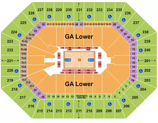 BASKETBALL WITH GA Seating Map Seating Chart
