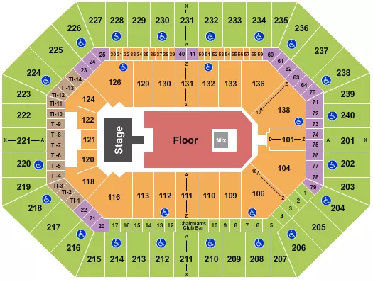 ENDSTAGE GA FLOOR WITH CATWALK Seating Map Seating Chart