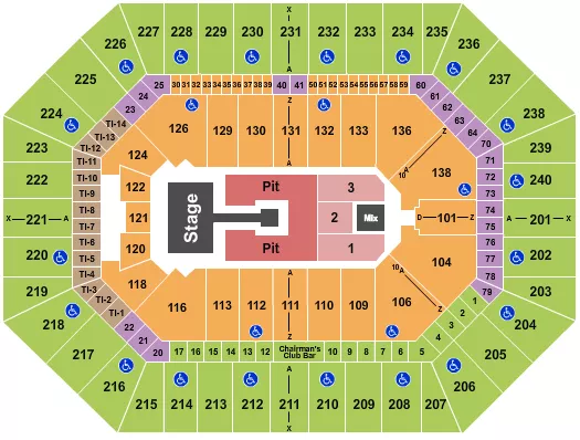 ENDSTAGE PIT Seating Map Seating Chart