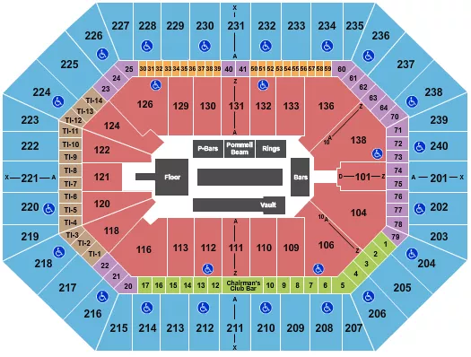 GYMNASTICS Seating Map Seating Chart