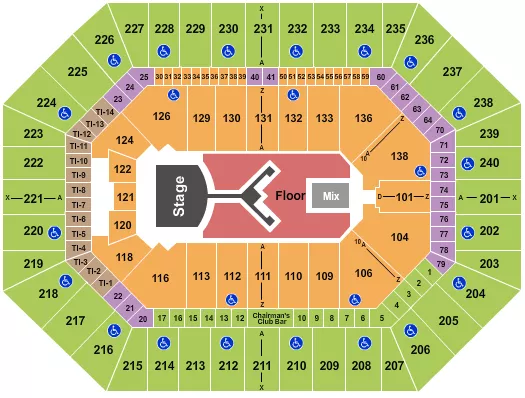 SHINEDOWN Seating Map Seating Chart