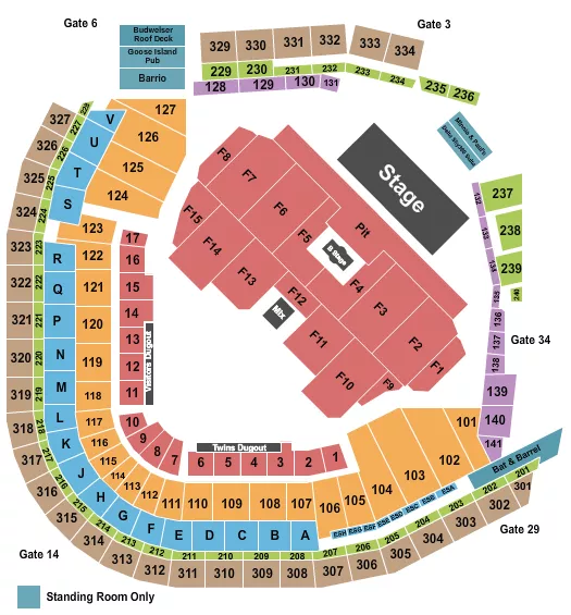 MY CHEMICAL ROMANCE Seating Map Seating Chart