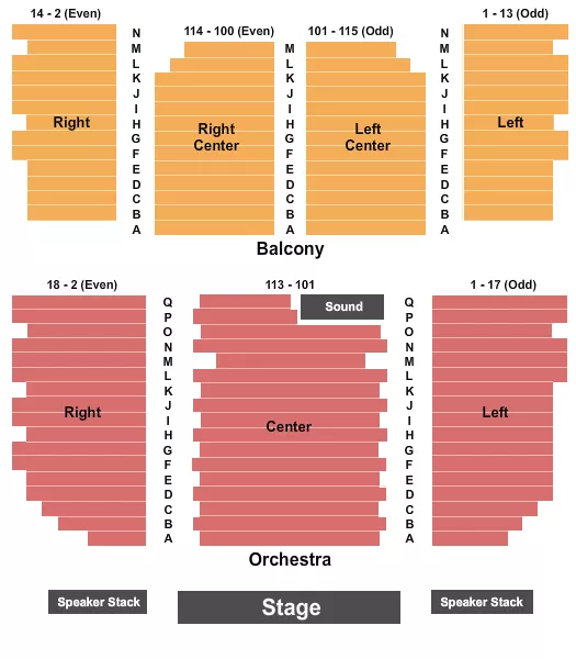 END STAGE Seating Map Seating Chart