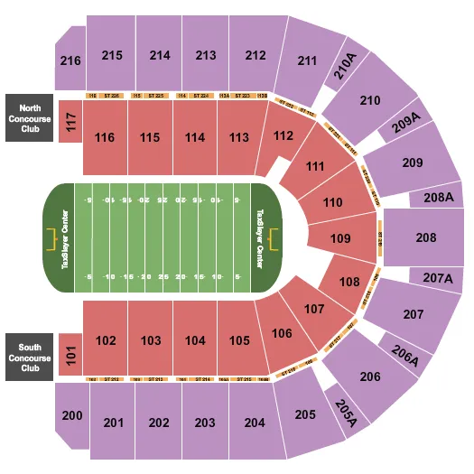 INDOOR FOOTBALL Seating Map Seating Chart
