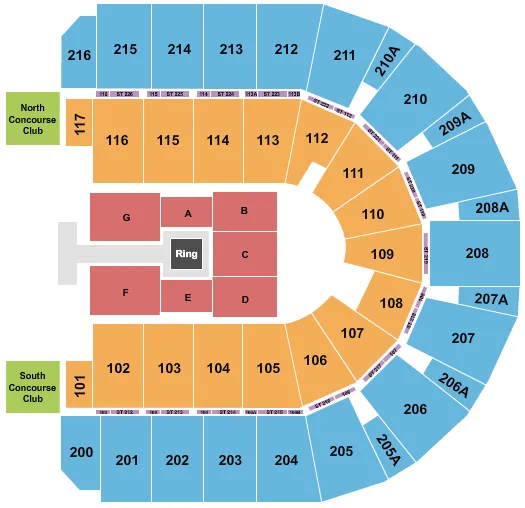WWE 2 Seating Map Seating Chart