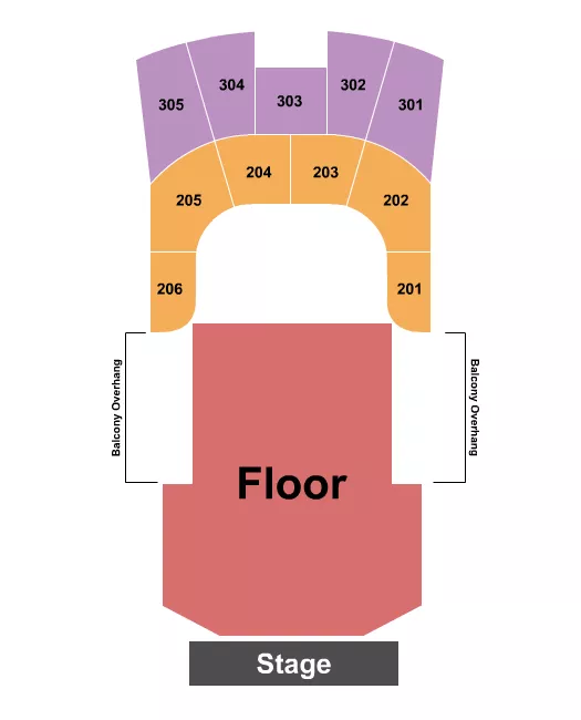 TEMPLE THEATRE TACOMA ENDSTAGE GA Seating Map Seating Chart
