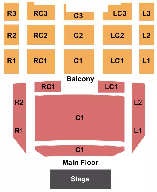 TEMPLETON BLACKBURN ALUMNI MEMORIAL AUDITORIUM ENDSTAGE Seating Map Seating Chart