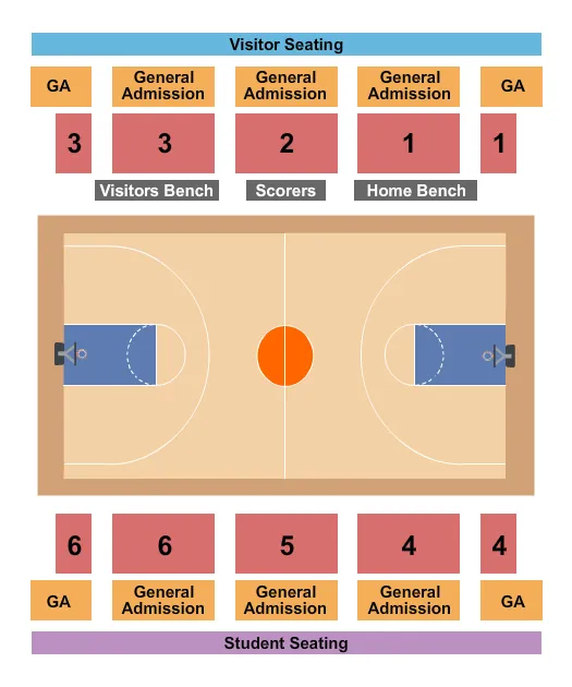BASKETBALL Seating Map Seating Chart
