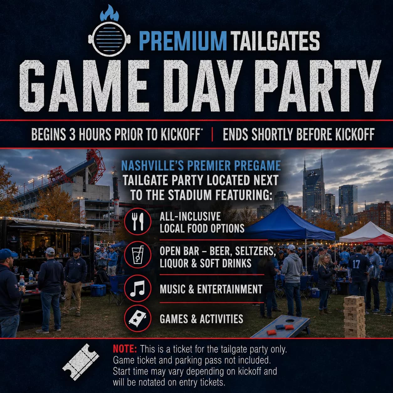 PREMIUM TAILGATE TENT NASHVILLE PREMIUM TAILGATE Seating Map Seating Chart