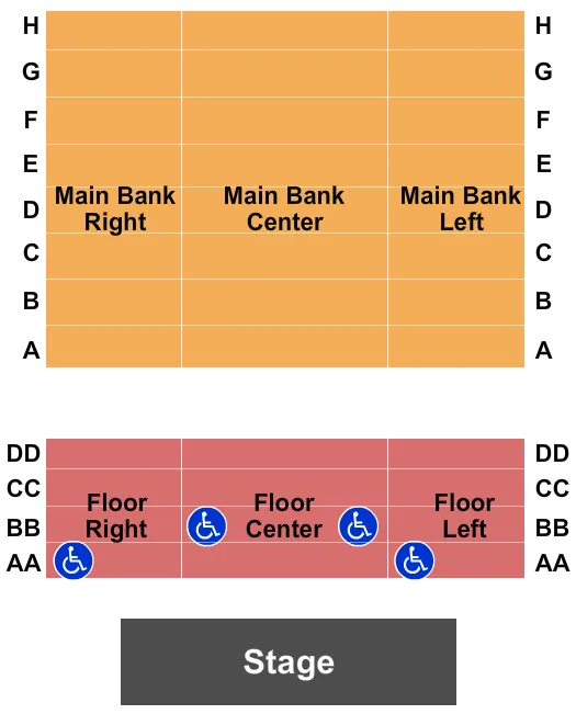 TENNESSEE PERFORMING ARTS CENTER ANDREW JOHNSON THEATER ENDSTAGE 2 Seating Map Seating Chart
