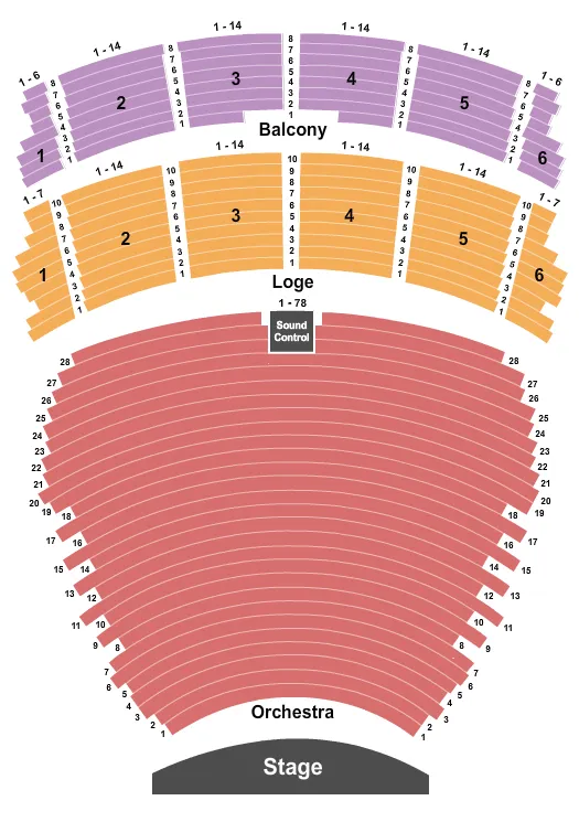 END STAGE NO PIT Seating Map Seating Chart