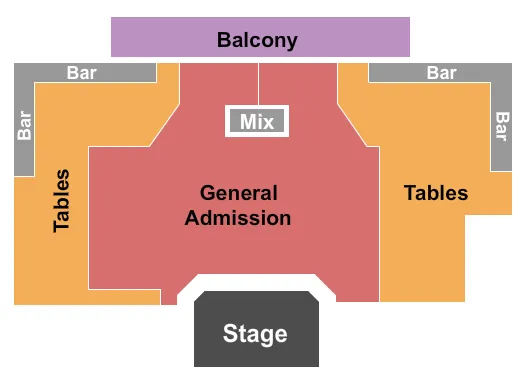 GA TABLES BALCONY Seating Map Seating Chart
