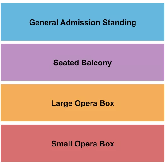 GA STANDING SEATED BALC OPERA BOXES Seating Map Seating Chart