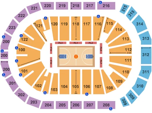 BASKETBALL Seating Map Seating Chart