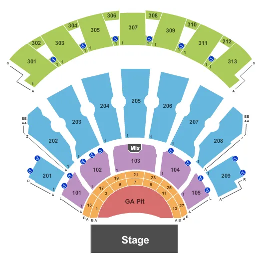 ENDSTAGE GA PIT Seating Map Seating Chart