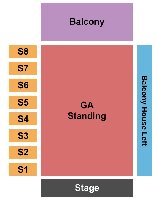 DANCE GAVIN DANCE Seating Map Seating Chart