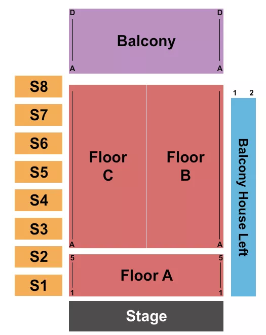 ENDSTAGE 2 Seating Map Seating Chart