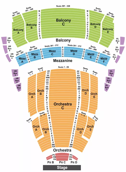 ENDSTAGE Seating Map Seating Chart