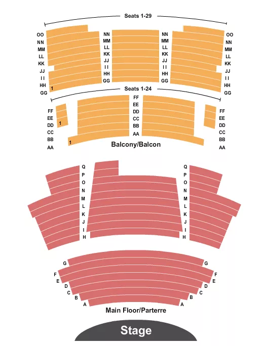 CAPITOL THEATRE NEW BRUNSWICK END STAGE 3 Seating Map Seating Chart