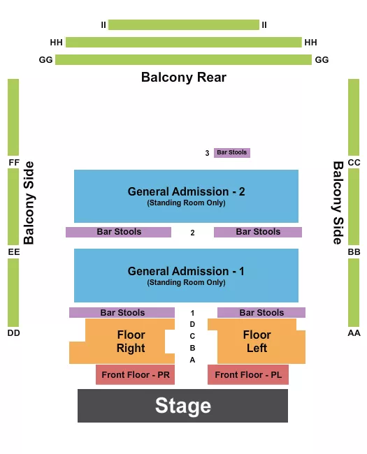 ENDSTAGE 2 Seating Map Seating Chart