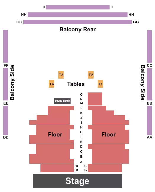 ENDSTAGE FLOOR Seating Map Seating Chart