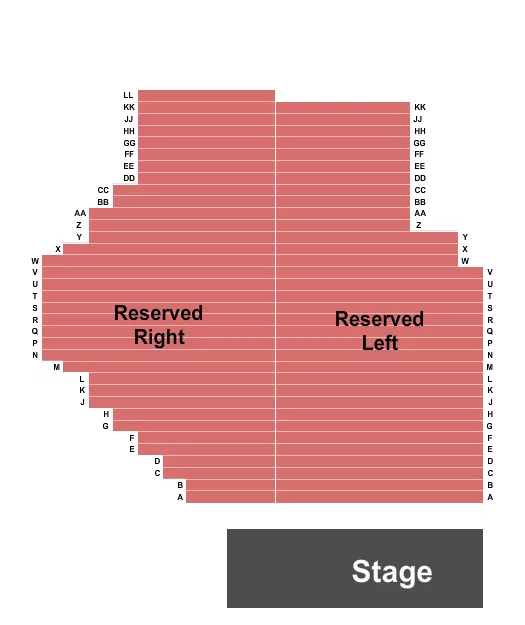 THE CAVERNS TN ENDSTAGE RSV Seating Map Seating Chart