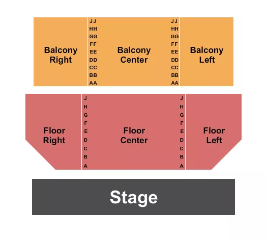 THE CENTER FOR THE ARTS GRASS VALLEY ENDSTAGE 2 Seating Map Seating Chart