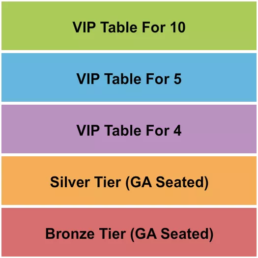 BRONZE SILVER TABLE 2 Seating Map Seating Chart