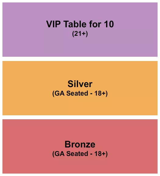 BRONZE SILVER VIP TABLE Seating Map Seating Chart