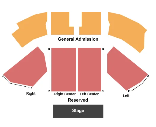 COEUR DALENE CASINO END STAGE Seating Map Seating Chart