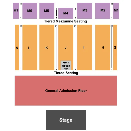 ENDSTAGE PIT Seating Map Seating Chart