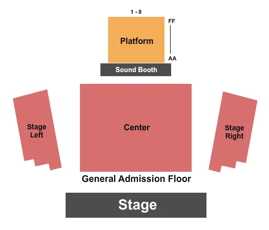 ENDSTAGE GA FLOOR Seating Map Seating Chart
