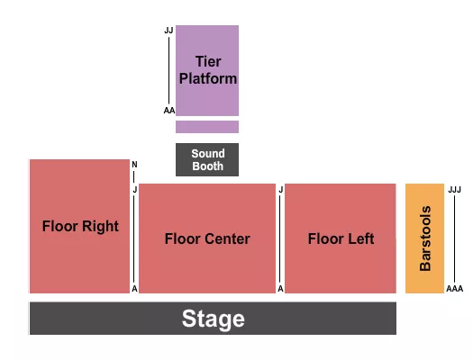 ENDSTAGE RESERVED Seating Map Seating Chart
