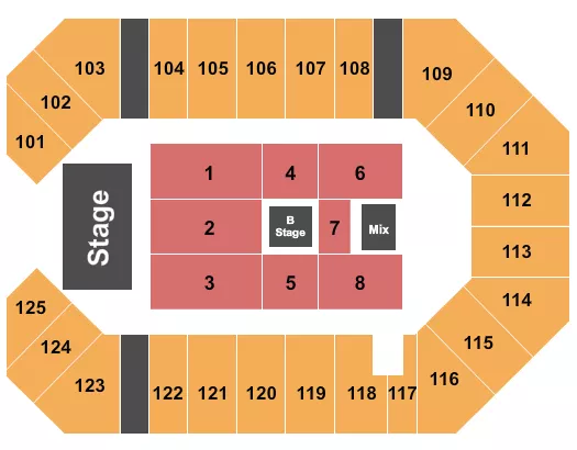 THE CORBIN ARENA KY CASTING CROWNS Seating Map Seating Chart