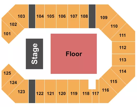 THE CORBIN ARENA KY ENDSTAGE FLOOR Seating Map Seating Chart