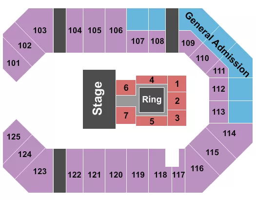 THE CORBIN ARENA KY WRESTLING Seating Map Seating Chart
