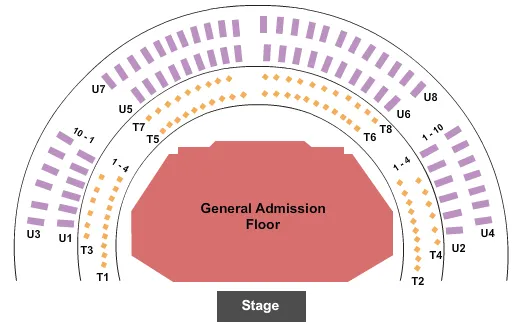ENDSTAGE GA FLOOR Seating Map Seating Chart