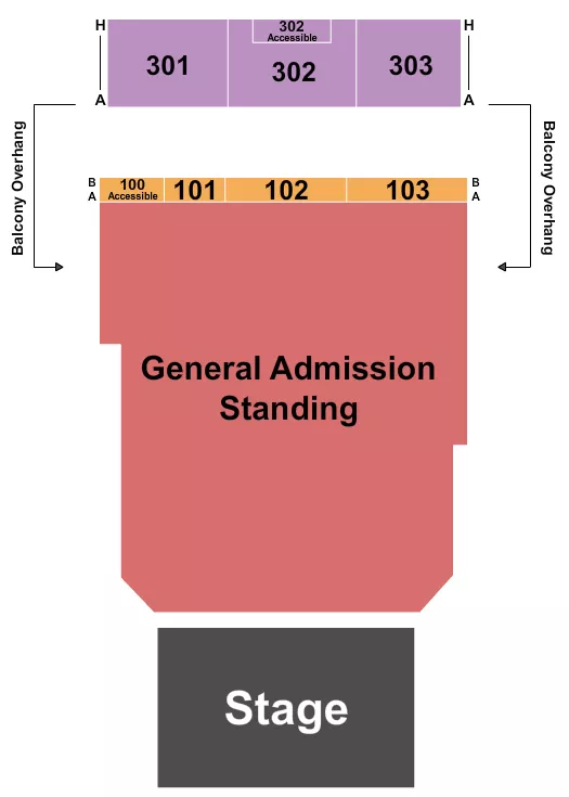 THE DOME VIRGINIA BEACH ENDSTAGE GA FLOOR NO LAWN Seating Map Seating Chart