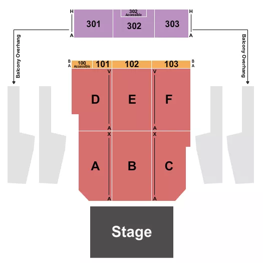 THE DOME VIRGINIA BEACH ENDSTAGE NO LAWN Seating Map Seating Chart