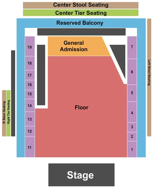 THE FILLMORE MINNEAPOLIS PRESENTED BY AFFINITY PLUS ENDSTAGE 2 Seating Map Seating Chart