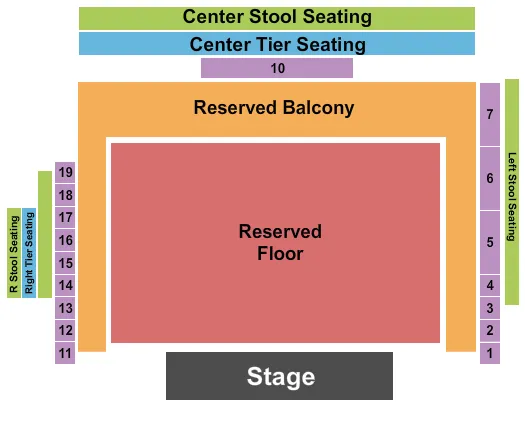 THE FILLMORE MINNEAPOLIS PRESENTED BY AFFINITY PLUS ENDSTAGE RESERVED Seating Map Seating Chart