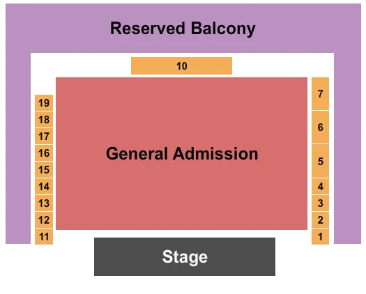 THE FILLMORE MINNEAPOLIS PRESENTED BY AFFINITY PLUS END STAGE Seating Map Seating Chart
