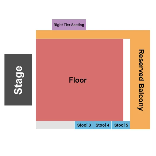 THE FILLMORE MINNEAPOLIS PRESENTED BY AFFINITY PLUS ENDSTAGE RESERVED WITH STOOLS Seating Map Seating Chart