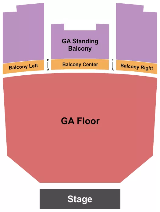 GA FLOOR BALCONY W RSVD 2 Seating Map Seating Chart